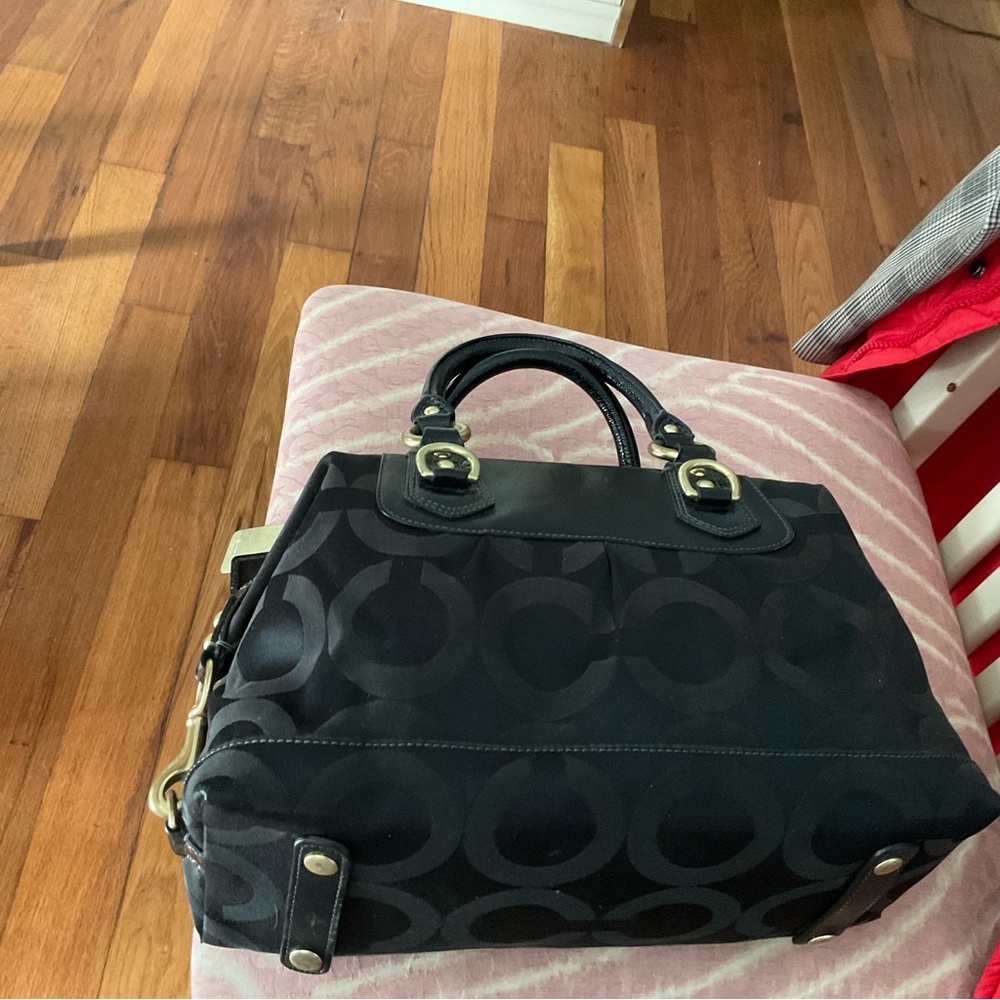 Coach Madison's black satchel has three tags and is in EUC - Picture 3 of 13